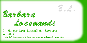 barbara locsmandi business card